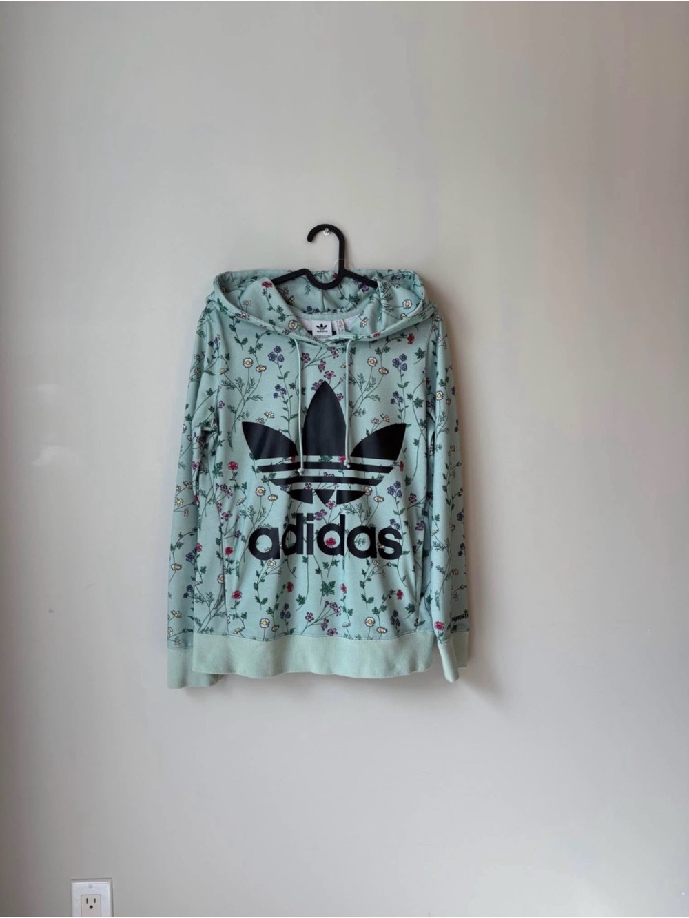 Women’s Adidas Teal Special Edition Spring Floral Flower Print Relaxed Hoodie
